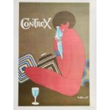 Bernard Villemot (French, 1911-1989). Contrex poster, second printing, 1980, 65cm by 48cm. Well-