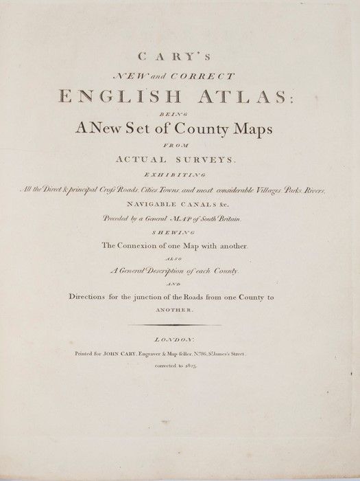 Cary, John. Cary's New and Correct English Atlas: Being A New Set of County Maps from Actual - Image 2 of 2