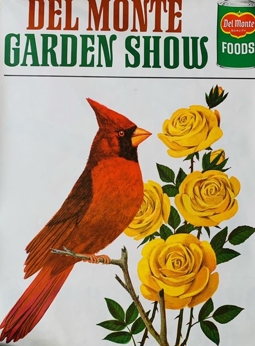 Del Monte advertising. Collection of eight Garden Show posters depicting birds and flowers, Litho in - Image 2 of 2