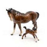 John Beswick Horse with foal. Foal is AF as tail has been glued.