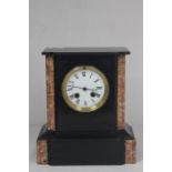 Late 19th century French mantel clock, eight day movement, Roman numerals.