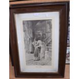 Collection of four late 19th century black and white framed prints.