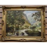 Barry Renshaw (Derbyshire Artist), Dovedale, oil on canvas, signed, with certificate 1985, approx