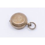 A George V silver engine turned circular sovereign holder, spring coin holder, by ALD, Birmingham,