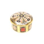 A Royal Crown Derby "Old Imari" 1128 circular box and cover, date letter LV