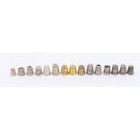 Silver thimbles - fifteen silver and silver-gilt thimbles, various makers, dates and designs,