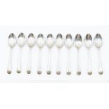 A collection of ten silver spoons, Chester 1908, maker Baker Brothers,weight approx. 6.5ozt