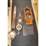 A collection of Assorted Clock parts for spares & repairs, comprising a 1919 Rosewood Veneered