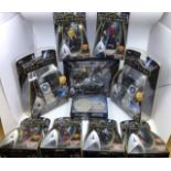 Star Trek Galaxy Collection figures, two Starfleet Communicators, along with stardate calendars