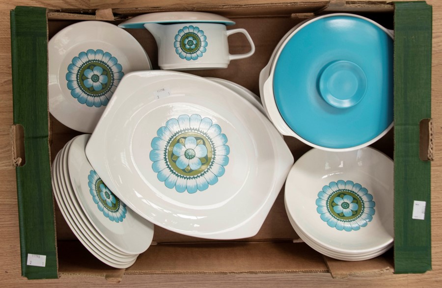 J C Meakin studio pottery part dinner set, comprising dinner plates, dessert plates, side plates,