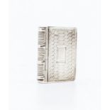 A William IV silver 'book' vinaigrette, size approx 20 x 25mm, gilt feathered grille to interior,