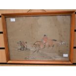 ***AUCTIONEER TO ANNOUNCE CHANGE OF ARTIST*** Hunting sketch by Hablot Knight Browne on paper,