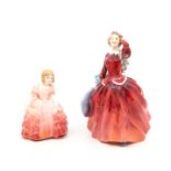 Two Royal Dolton figures, mid 20th century Blithe Morning and Rose, no chips or cracks.