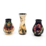 Three late 20th century Moorcroft Posey vases.
