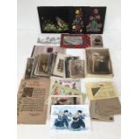 Collection of Victorian/Edwardian photo postcards etc.