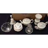 A collection of Aynsley china and glasses