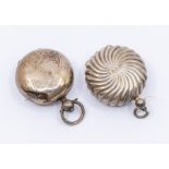 A Victorian silver wyvern fluted circular sovereign holder, with interior spring coin holder, by