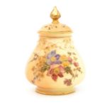 Early 20th century Royal Worcester Blush Pot Pourri with lid, Number 291.