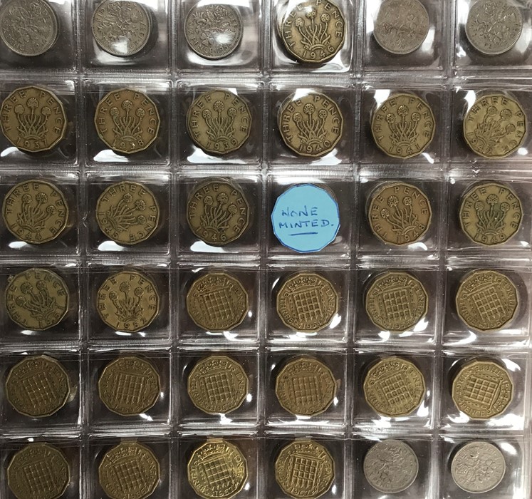 British Coin Collection includes Pre 47 & Pre 20 Silver, 2 x 1946 & 1949 brass Threepence, quantity - Image 3 of 11