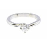 A diamond and platinum solitaire ring, comprising a brilliant cut diamond, weighing approx 0.25ct,