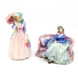 Two early 20th Century Royal Doulton figures, circa 1930s to include: "Reflections" HN1848 stamped