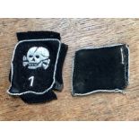 Rare Pair of SS Collar Tabs, to a Totenkopf Obersturmführer with RZM paper label attached