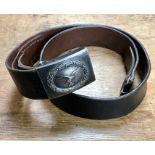Luftwaffe Combat Belt & Buckle, blue/black paint  over stamped steel with smooth field Buckle, black