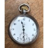 WW2 British Omega Silver Pocket-watch broad arrow to watch face and to back of the case in
