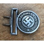 WW2 German SS/Wehrmacht Polizei Officers  Aluminium Belt Buckle. Makers Mark oIc.