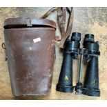 1934 Royal Navy Binoculars by Barr & Stroud. (Left hand lens blurry)