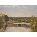 Walter Robin Jennings (British 1927-2005), River Severn at Black Rock, oil on canvas, signed, titled