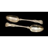 A pair of Victorian King's pattern table spoons, hallmarked by George Adams, London, 1865, 6.