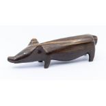 A carved hardwood pig, approx 17cm long