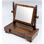 An early 19th century mahogany dressing table mirror, rectangular swivel mirror approx 16cm x