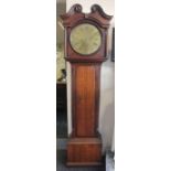 A George III Whitehurst of Derby oak eight day longcase clock, circa 1770, the hood with a swan neck