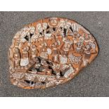 Tribal Interest - Papua New Guinea wood carving (storyboard), figures, animals and houses, approx