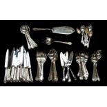 A Sheffield A1 EPNS eight piece flatware service (Q)