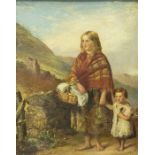 In the manner of Robert Scott Lauder RSA (1803-1869), Mother and Child, oil on board, unsigned,