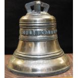 A large Loughborough Foundry bronze bell, inscribed 'Taylor & Co Loughborough 1867', approx 41cm