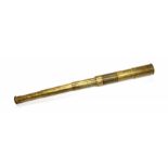 Admiral Lord Nelson Interest:  A three draw brass telescope, unsigned, circa 1798,  Length: Closed