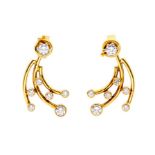 A pair of two way diamond and 18ct gold earrings, comprising a round brilliant cut top, claw set