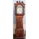 A longcase clock approx. 1860 believed by a Nottingham maker. 8-day movement with 13” arch dial