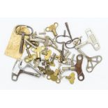 13 assorted mantel, French and wall clock winding keys.