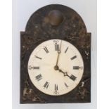 A French 18th Century Hook and Spike Clock having a white enamel dial with Black Roman Numerals,