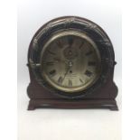 A good ships bulk head clock by J W Benson 25 Old Bond Street, London. 7” silvered dial with