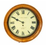 Good Fusee wall clock by Thomas Moore, 4 Queens Street, Derby. Contained in an oak case. “A”