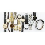 A collection of wristwatches including a gentleman's wristwatch by Rotary, an Accurist wristwatch, a