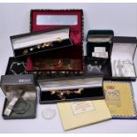 Large collection of costume jewellery including cased Seiko watch, coins, silver items a quantity