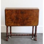 A 19th cent burr walnut sutherland table
