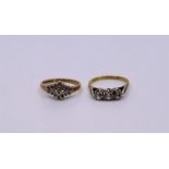 Two Edwardian diamond mounted gold rings